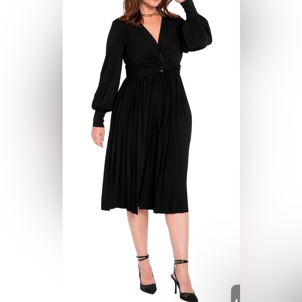 Knot Front Pleated Skirt Dress